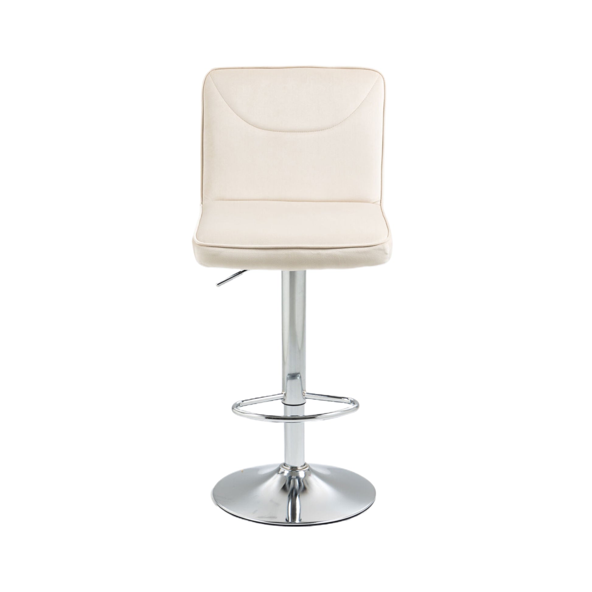 Coolmore Bar Stools With Back And Footrest Counter Height Dining Chairs 2Pc Set,360 Velvet Swivel Bar Stools Set Of 2, Adjustable Counter Height Bar Chairs Ivory Velvet Ivory Foam Velvet