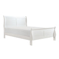 Classic Louis Philipe Style White Full Size Bed 1Pc Traditional Design Bedroom Furniture Sleigh Bed Box Spring Required Full White Wood Bedroom Traditional,Transitional Bed Frame Wood