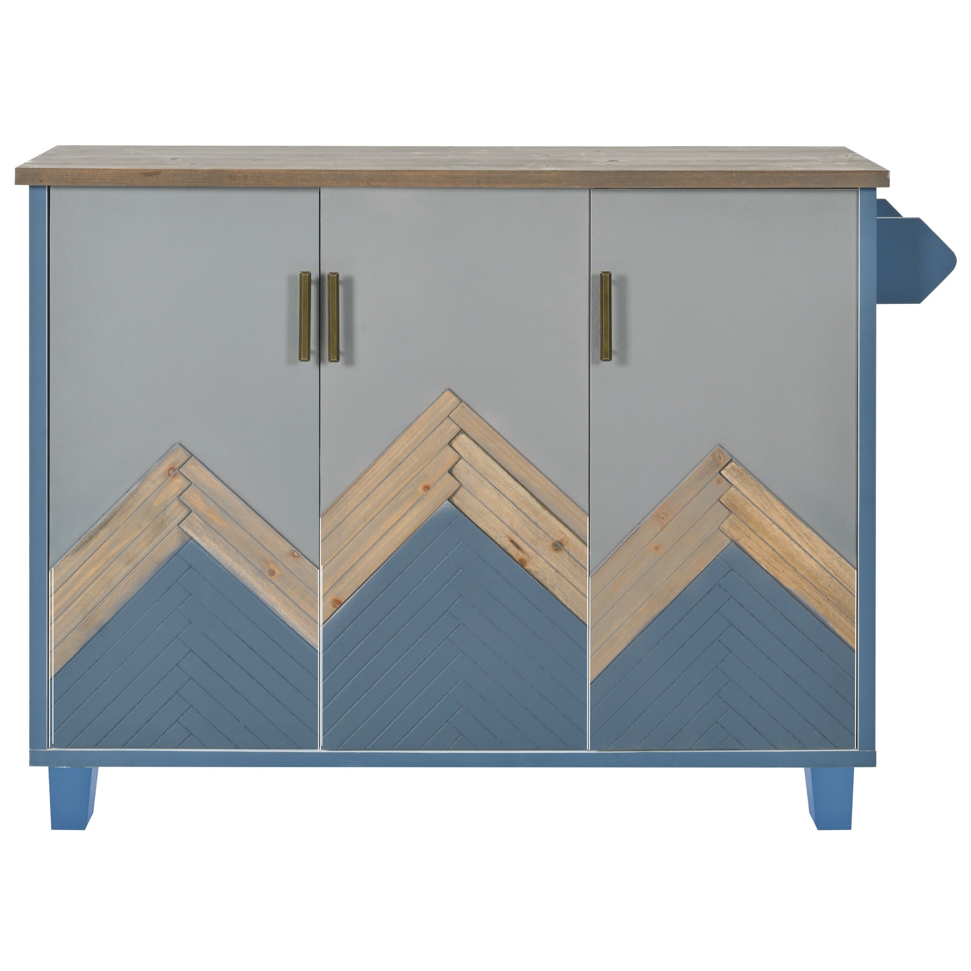 Retro Mountain Wood 47"D Kitchen Island With Drop Leaf, Accent Cabinet With Internal Storage Rack, Farmhouse Rolling Kitchen Cart On Wheels For Living Room, Kitchen, Dining Room Navy Blue Navy Blue Kitchen Classic,European,Modern Rectangular Kitchen