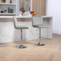 Coolmore Bar Stools With Back And Footrest Counter Height Dining Chairs 2Pc Set,360 Velvet Swivel Bar Stools Set Of 2, Adjustable Counter Height Bar Chairs Gray Velvet Gray Primary Living Space Foam Velvet