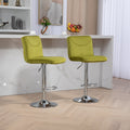 Coolmore Bar Stools With Back And Footrest Counter Height Dining Chairs 2Pc Set,360 Velvet Swivel Bar Stools Set Of 2, Adjustable Counter Height Bar Chairs Olive Velvet Olive Foam Velvet