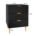 3 Drawer Cabinet, Accent Storage Cabinet, Suitable For Bedroom, Living Room, Study Black Particle Board