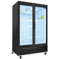 Orikool Glass Door Merchandiser Refrigerator 44.7 Cu.Ft Swing Door Commercial Display Refrigerators Merchandising Refrigeration Black Steel