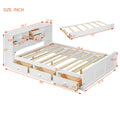 Full Size Wood Pltaform Bed With Win Size Trundle, 3 Drawers, Upper Shelves And A Set Of Usb Ports & Sockets, White White Solid Wood Mdf