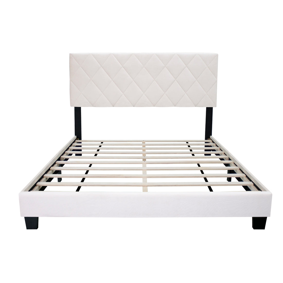 White Queen Size Adjustable Upholstered Bed Frame American Simple And Versatile Style,Suitable For Any Room Style Box Spring Not Required Queen White Wood Espresso Bedroom American Design,Grunge,Minimalist,Shabby Chic Rubberwood Adjustable Bedbase Fiber