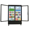 Orikool Glass Door Merchandiser Refrigerator 44.7 Cu.Ft Swing Door Commercial Display Refrigerators Merchandising Refrigeration Black Steel