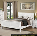 Classic Louis Philipe Style White Queen Size Bed 1Pc Traditional Design Bedroom Furniture Sleigh Bed Box Spring Required Queen White Wood Bedroom Traditional,Transitional Bed Frame Wood