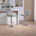Coolmore Bar Stools With Back And Footrest Counter Height Dining Chairs 2Pc Set,360 Velvet Swivel Bar Stools Set Of 2, Adjustable Counter Height Bar Chairs Gray Velvet Gray Primary Living Space Foam Velvet