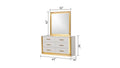Contemporary Style 5Pc Queen Bedroom Set Made With Wood & Gold Finish Box Spring Not Required Queen White Wood 5 Piece Set Bedroom Bed Included,Chest Included,Dresser Included,Mirror Included,Nightstand Included Contemporary,Modern Solid Wood Mdf Built