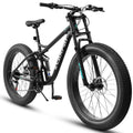 A26309 26 Inch Mountain Bike,Full Suspension 21 Speeds Drivetrain With Disc Brake Mtb Bicycle, 26*4