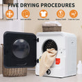 1.95 Cu.Ft Front Load Clothes Dryer, Portable Compact Dryer 830W, 5 Drying Modes, Stainless Steel Drum, With Overheat Protection, Dust Removal, Deodorization And Lint Removal Functions, Black Door Black Abs Steel Q235