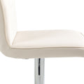 Coolmore Bar Stools With Back And Footrest Counter Height Dining Chairs 2Pc Set,360 Velvet Swivel Bar Stools Set Of 2, Adjustable Counter Height Bar Chairs Ivory Velvet Ivory Foam Velvet