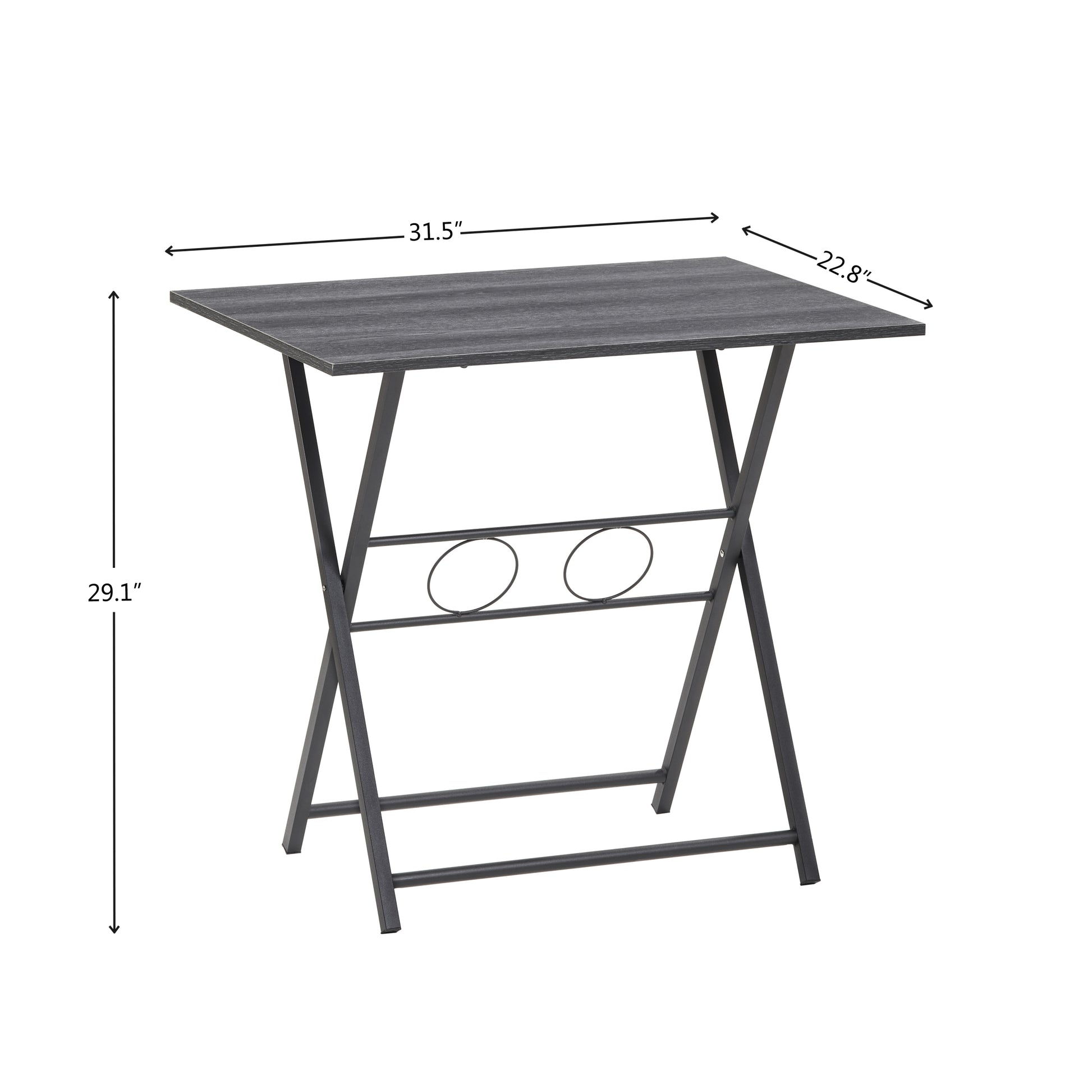 Folding Office Table, Small Foldable Desk For Small Spaces, Space Saving Computer Table Writing Workstation For Home Office, No Assembly Required For Office Black Desk Top Office Retro Rectangular Rectangular Particle Board Particle Board