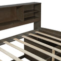 Full Size Wood Daybed With 2 Bedside Cabinets, Upper Shelves And 4 Drawers, Antique Brown Antique Brown Solid Wood Mdf