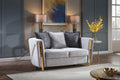 Chanelle Thick Velvet Fabric Upholstered Loveseat Made With Wood In Gray Gray Velvet Wood Primary Living Space Soft Cushion Back Contemporary,Modern Velvet Wood