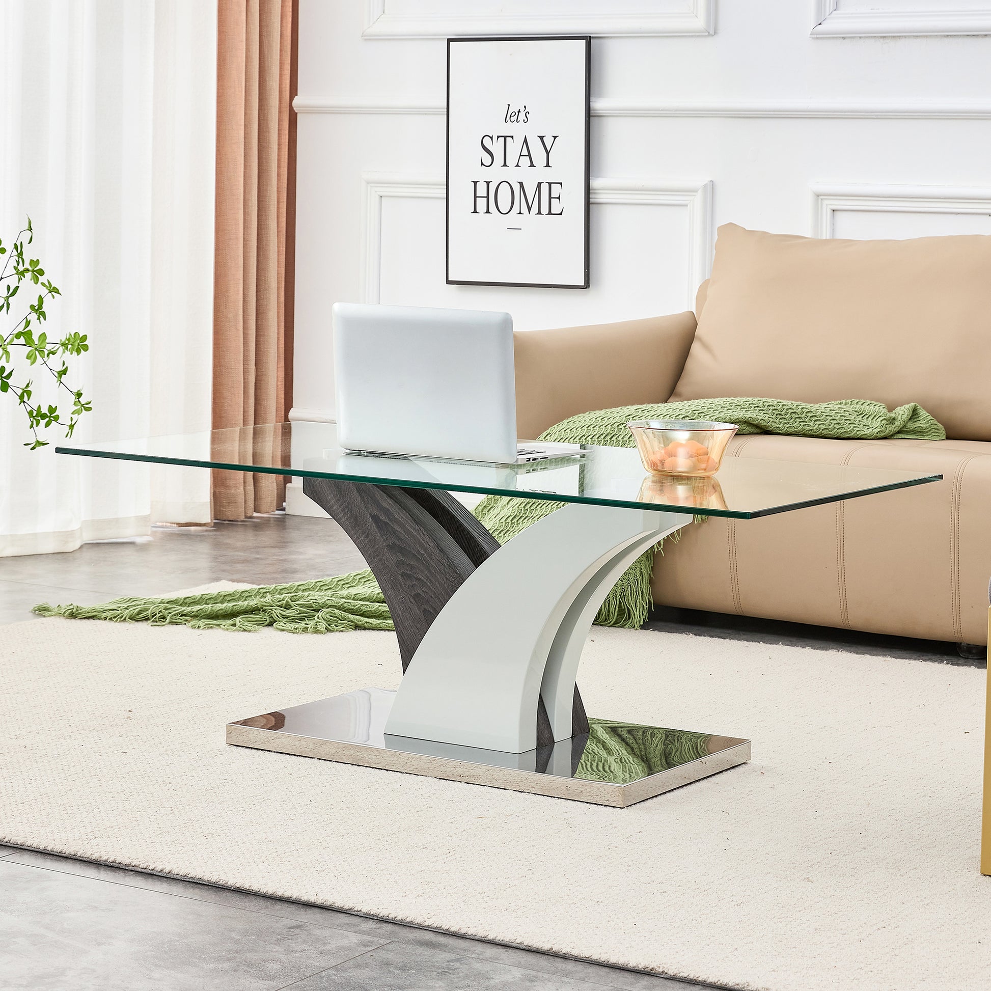 Modern Dining Table,Tea Table.Coffee Table. Tempered Glass Countertop, And Artistic Mdf Legs Are Perfect For Hosting Dinners, Conferences, Home, And Office Decorations.B 793 Transparent Glass