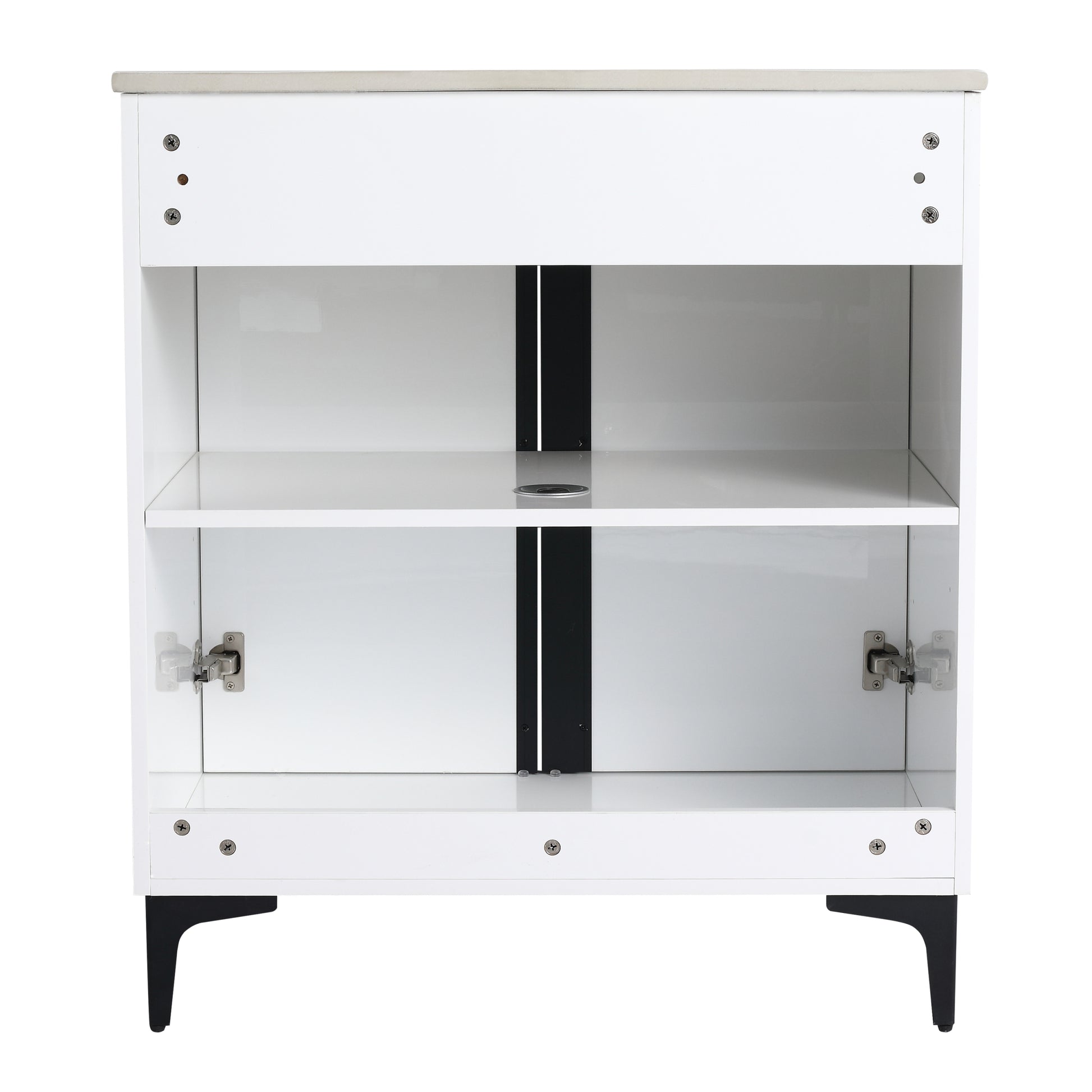 30" Freestanding Bathroom Vanity With Ceramic Sink Bvb06730Wh Bl9075B White 2 Bathroom Freestanding Modern Plywood