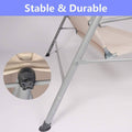 Outdoor Porch Patio Swing Chair With Stand And Waterproof Canopy All Weather Resistant Swing Bench Beige Metal