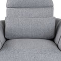 Upholstered Swivel Recliner Manual Rocker Recliner Chair Baby Nursery Chair With Two Removable Pillows For Living Room, Dark Grey Dark Grey Foam Linen