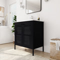 30 Inch Freestanding Bathroom Vanity With Ceramic Sink Black 2 Bathroom Freestanding Modern Steel