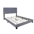 Gray Collection Queen Size Upholstered Headboard Adjustable Bed Frame Velvet Fabric Hot Style Super Popular Series Box Spring Not Required Queen Gray Wood Espresso Bedroom Minimalist,Modern,Shabby Chic,Ultra Modern Rubberwood Adjustable Bedbase Fiber