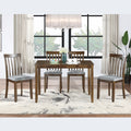 Wooden Dining Rectangular Table, Kitchen Table For Small Space, 4 Person Dining Table, Walnutonly The Table Walnut Seats 4 Gray Dining Room Acacia Rectangular Acacia Wood