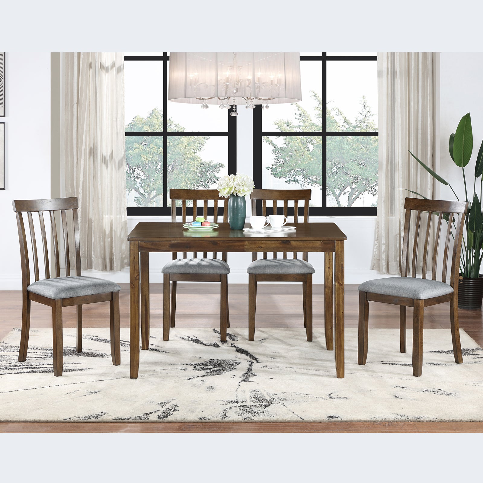 Wooden Dining Rectangular Table, Kitchen Table For Small Space, 4 Person Dining Table, Walnutonly The Table Walnut Seats 4 Gray Dining Room Acacia Rectangular Acacia Wood