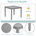 5 Piece Modern Dining Set, Square Wooden Dining Table With 4 Upholstered Chairs For Kitchen, Dining Room, Gray Wood Gray Seats 4 Wood Dining Room Acacia 4 Leg Square Dining Table With Chair Acacia Wood