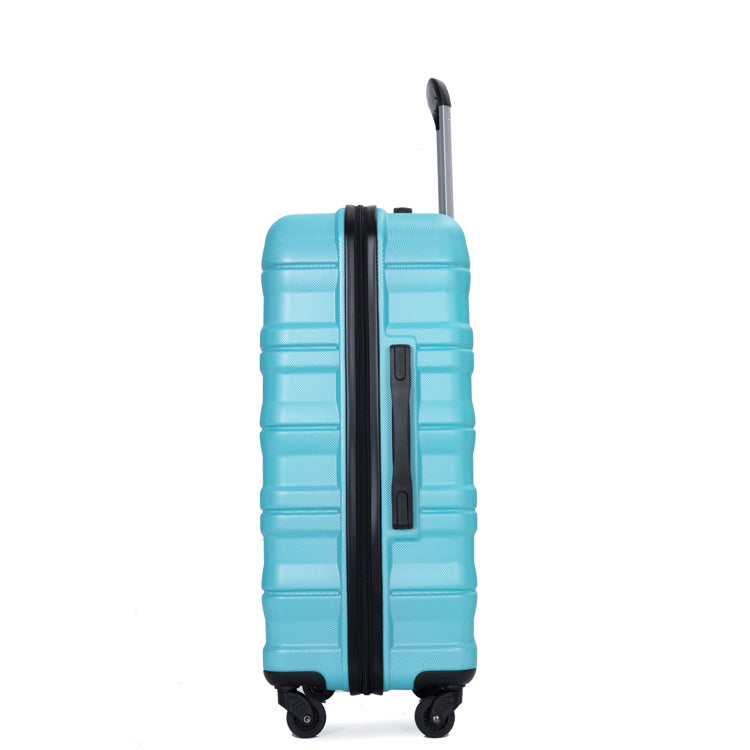 Expandable 3 Piece Luggage Sets Pc Lightweight & Durable Suitcase With Two Hooks, Spinner Wheels, Tsa Lock, 21 25 29 Aqua Blue Aqua Blue Pc