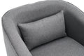 Swivel Barrel Chair With Ottoman, Swivel Accent Chairs Armchair For Living Room, Reading Chairs For Bedroom Comfy, Round Barrel Chairs With Black Metal Base Dark Grey Dark Gray Primary Living Space Modern Linen