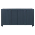 Designed Storage Cabinet Sideboard With 4 Doorsadjustable Shelves, Suitable For Living Rooms, Entrance And Study Rooms. Navy Blue Mdf Acacia