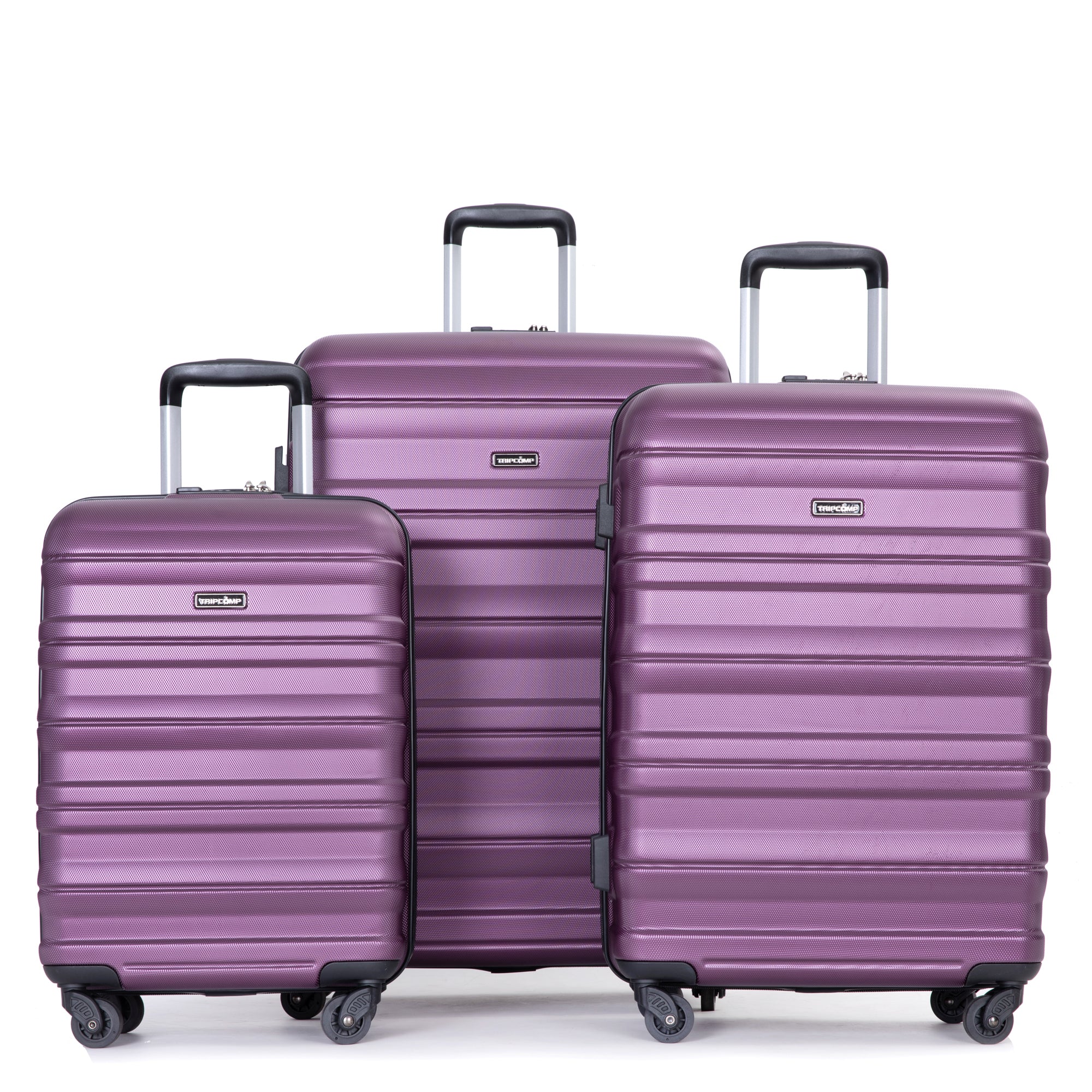 Expandable 3 Piece Luggage Sets Pc Lightweight & Durable Suitcase With Two Hooks, Spinner Wheels, Tsa Lock, 21 25 29 Dark Purple Dark Purple Pc