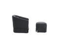 Swivel Barrel Chair With Ottoman, Swivel Accent Chairs Armchair For Living Room, Reading Chairs For Bedroom Comfy, Round Barrel Chairs With Black Metal Base Black Black Primary Living Space Modern Linen