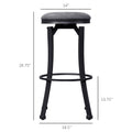 Bar Stools Set Of 2, Vintage Barstools With Footrest And Microfiber Cloth, 29 Inch Bar Height Stool With Powder Coated Steel Legs For Kitchen And Dining Room, Dark Grey Gray Microfiber