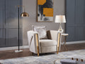 Thick Velvet Fabric Upholstered 3Pc Living Room Set Made With Wood In Beige Beige Velvet Wood Primary Living Space Soft Cushion Back Contemporary,Modern Solid Wood Mdf Wood 6 Seat