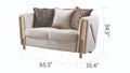 Thick Velvet Fabric Upholstered 3Pc Living Room Set Made With Wood In Beige Beige Velvet Wood Primary Living Space Soft Cushion Back Contemporary,Modern Solid Wood Mdf Wood 6 Seat