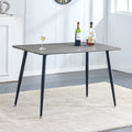 Industrial Style Rectangular Gray Wood Grain Table With Mdf Tabletop And Black Iron Legs, Suitable For Kitchens, Restaurants, And Living Rooms47.2