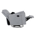 Upholstered Swivel Recliner Manual Rocker Recliner Chair Baby Nursery Chair With Two Removable Pillows For Living Room, Dark Grey Dark Grey Foam Linen