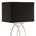 Brushed Nickel And Black Rectangular Shade Accent Lamp Silver Table&Floor Lamps Contemporary,Modern Living Room Metal