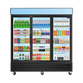 Orikool Glass Door Merchandiser Refrigerator 70 Cu.Ft Swing Door Commercial Display Refrigerators Merchandising Refrigeration With Led Top Panel Black Steel