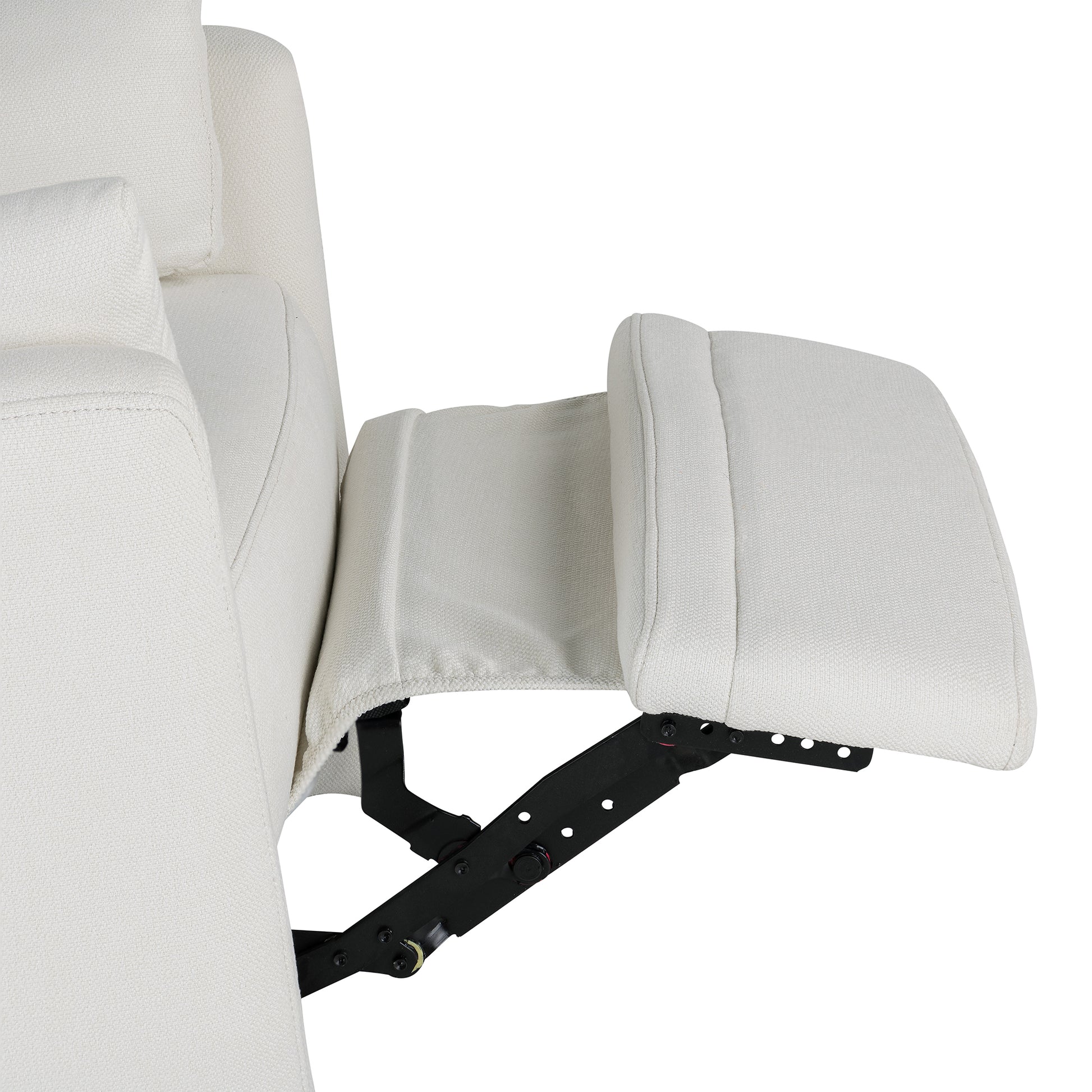 Upholstered Swivel Recliner Manual Rocker Recliner Chair Baby Nursery Chair With Two Removable Pillows For Living Room, Beige Beige Foam Linen