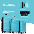 Expandable 3 Piece Luggage Sets Pc Lightweight & Durable Suitcase With Two Hooks, Spinner Wheels, Tsa Lock, 21 25 29 Aqua Blue Aqua Blue Pc