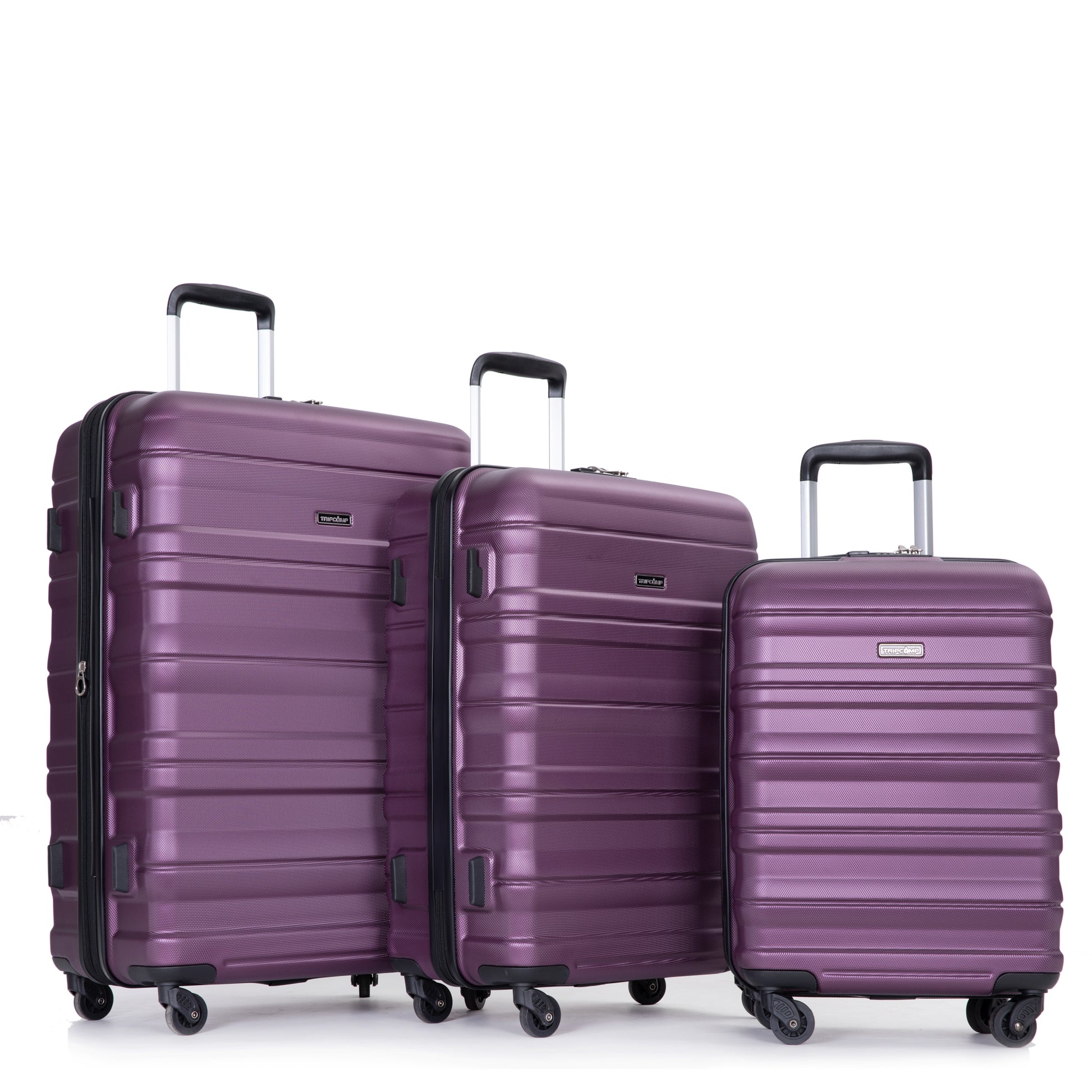 Expandable 3 Piece Luggage Sets Pc Lightweight & Durable Suitcase With Two Hooks, Spinner Wheels, Tsa Lock, 21 25 29 Dark Purple Dark Purple Pc