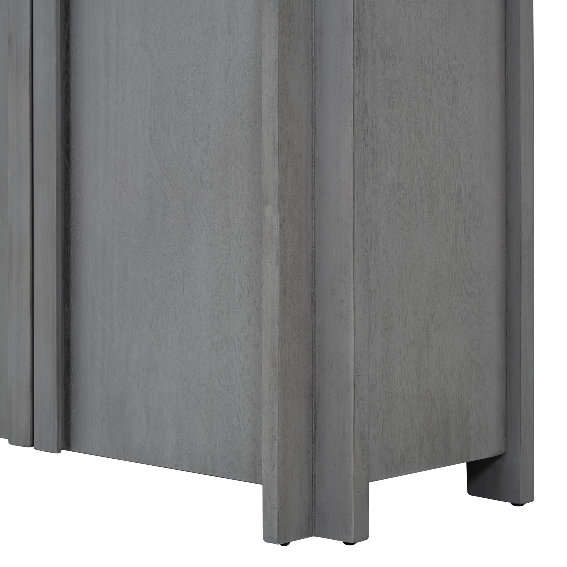 Designed Storage Cabinet Sideboard With 4 Doorsadjustable Shelves, Suitable For Living Rooms, Entrance And Study Rooms. 1 2 Shelves Gray Mdf Acacia