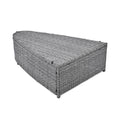 6 Piece Patio Outdoor Conversation Round Sofa Set, Pe Wicker Rattan Separate Seating Group With Coffee Table, Beige Yes Deep Seating Beige Weather Resistant Frame Water Resistant Cushion Garden & Outdoor Sofa Seating Groups Foam Rattan