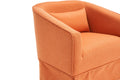 Swivel Barrel Chair With Ottoman, Swivel Accent Chairs Armchair For Living Room, Reading Chairs For Bedroom Comfy, Round Barrel Chairs With Black Metal Base Orange Orange Primary Living Space Modern Linen