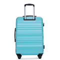 Expandable 3 Piece Luggage Sets Pc Lightweight & Durable Suitcase With Two Hooks, Spinner Wheels, Tsa Lock, 21 25 29 Aqua Blue Aqua Blue Pc