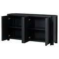 Designed Storage Cabinet Sideboard With 4 Doorsadjustable Shelves, Suitable For Living Rooms, Entrance And Study Rooms. Black Mdf Acacia