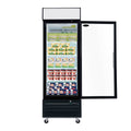 Orikool Glass Door Merchandiser Freezer 19.3 Cu.Ft Swing Door Commercial Reach In Display Freezers With Led Top Panel Upright Freeze Storage Black Steel