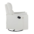 Upholstered Swivel Recliner Manual Rocker Recliner Chair Baby Nursery Chair With Two Removable Pillows For Living Room, Beige Beige Foam Linen